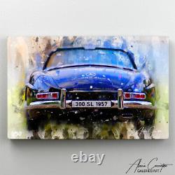 Mercedes Print wall art vintage benz ready to hang Mercedes canvas painting