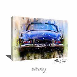 Mercedes Print wall art vintage benz ready to hang Mercedes canvas painting