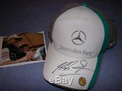 Michael. Schumacher Mercedes Benz Cap Avec Signature Originale Superbe Et Rare