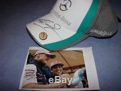 Michael. Schumacher Mercedes Benz Cap Avec Signature Originale Superbe Et Rare
