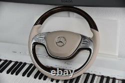 Original Mercedes-Benz Bois Cuir Volant CLASSE S W222 X222 Noyer Brillant