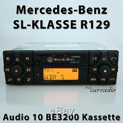 Original Mercedes R129 Classe Sl W129 Autoradio Audio 10 BE3200 Cassette Becker